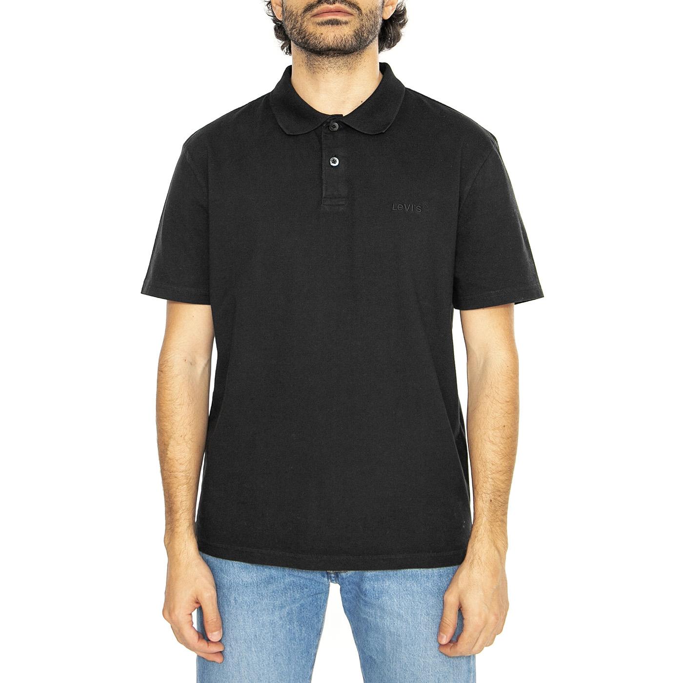 Authentic Polo Black Garment Dye - Polo Uomo Nera A6735-0011  LEVIS 