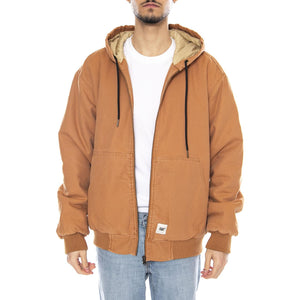 Washed Active Jacket -- Giacca Uomo Duck Marrone con Cappuccio 6040087 16-1432 CAT 