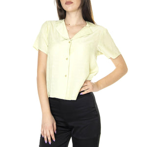 W' Camisa Fluida de Jacquard con Flores Verde - Camicia Donna Verde 31W/11237  WILD PONY 