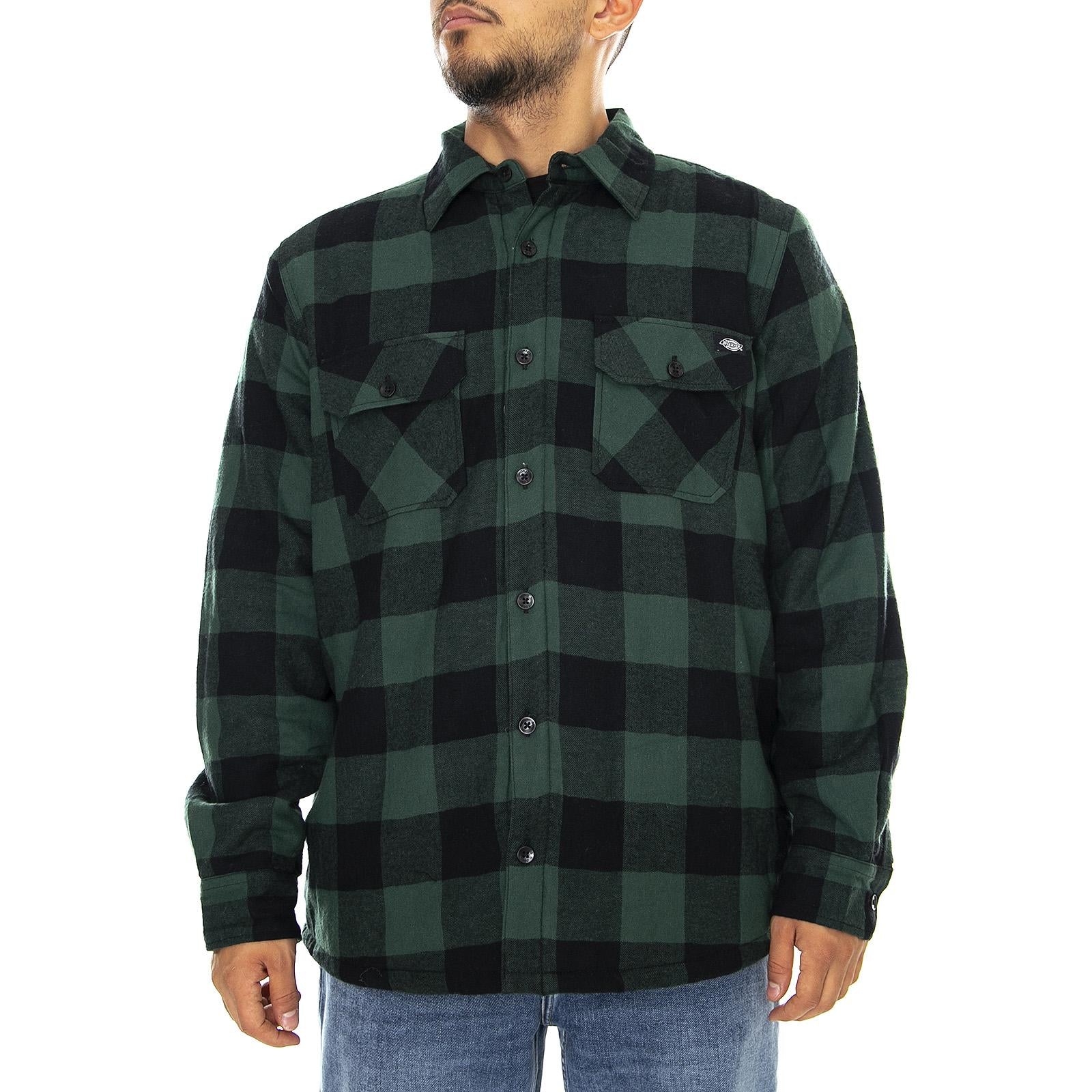Lansdale Shirt - Pine Green - Camicia Uomo Verde 05 200292-PG . DICKIES 