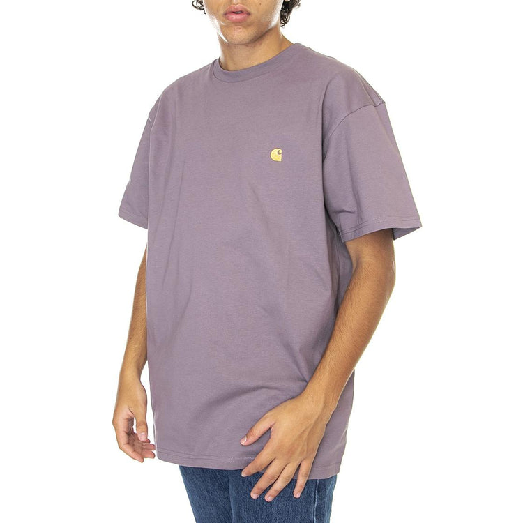 S/S Chase T-Shirt Misty Thistle / Gold - Maglietta Girocollo Uomo Viola I026391-0XVXX  CARHARTT WIP 