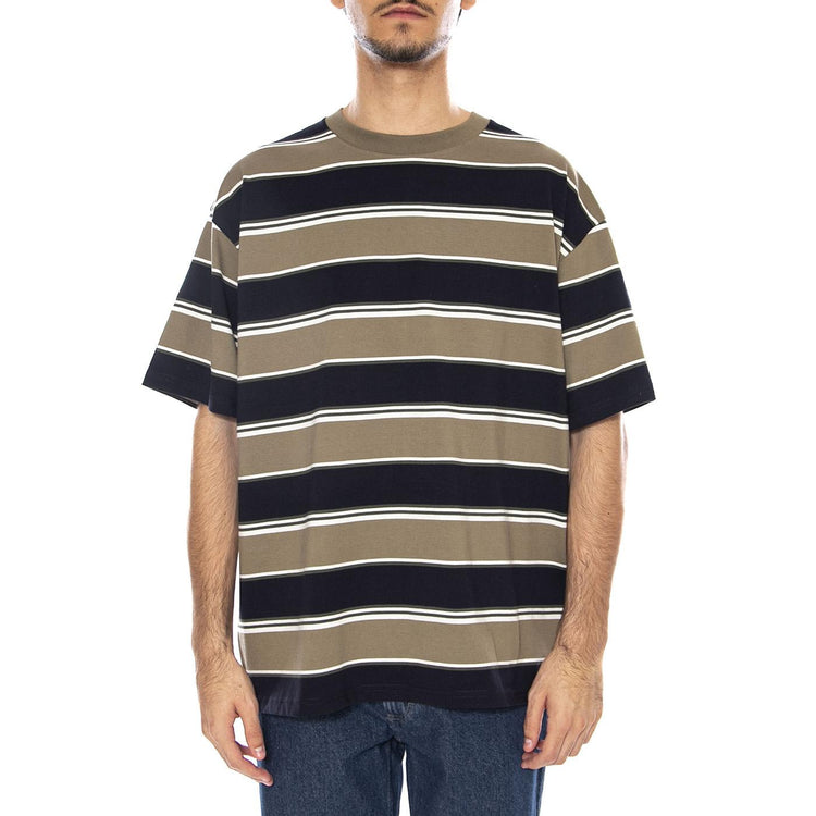 S/S Malone T-Shirt Malone Stripe, Brass - Maglietta Girocollo Uomo Multicolore I035301.37XXX  CARHARTT WIP 