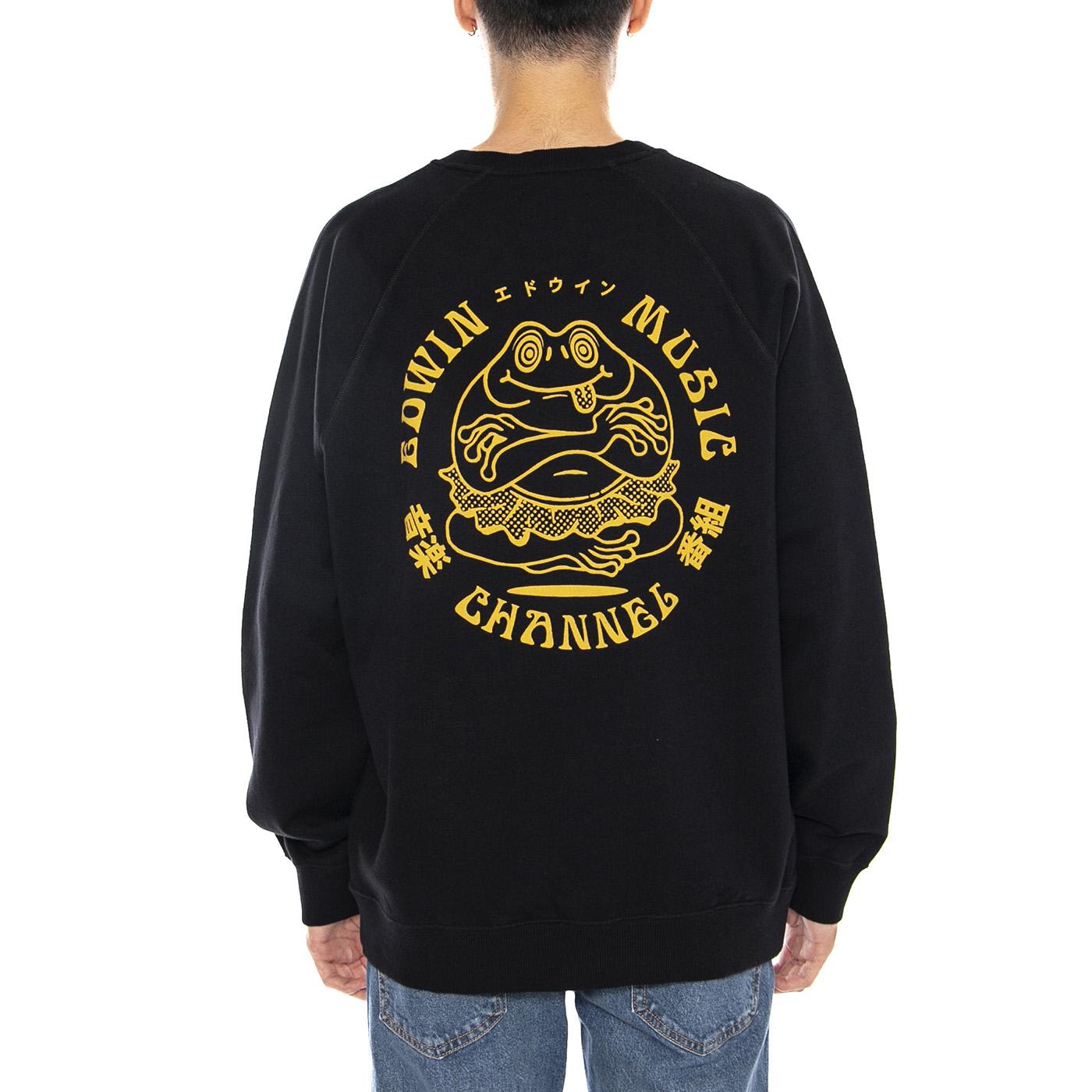 EDWIN Music Channel Sweat -- Felpa Girocollo Uomo Nera I032507.89.67. 89.67 EDWIN 