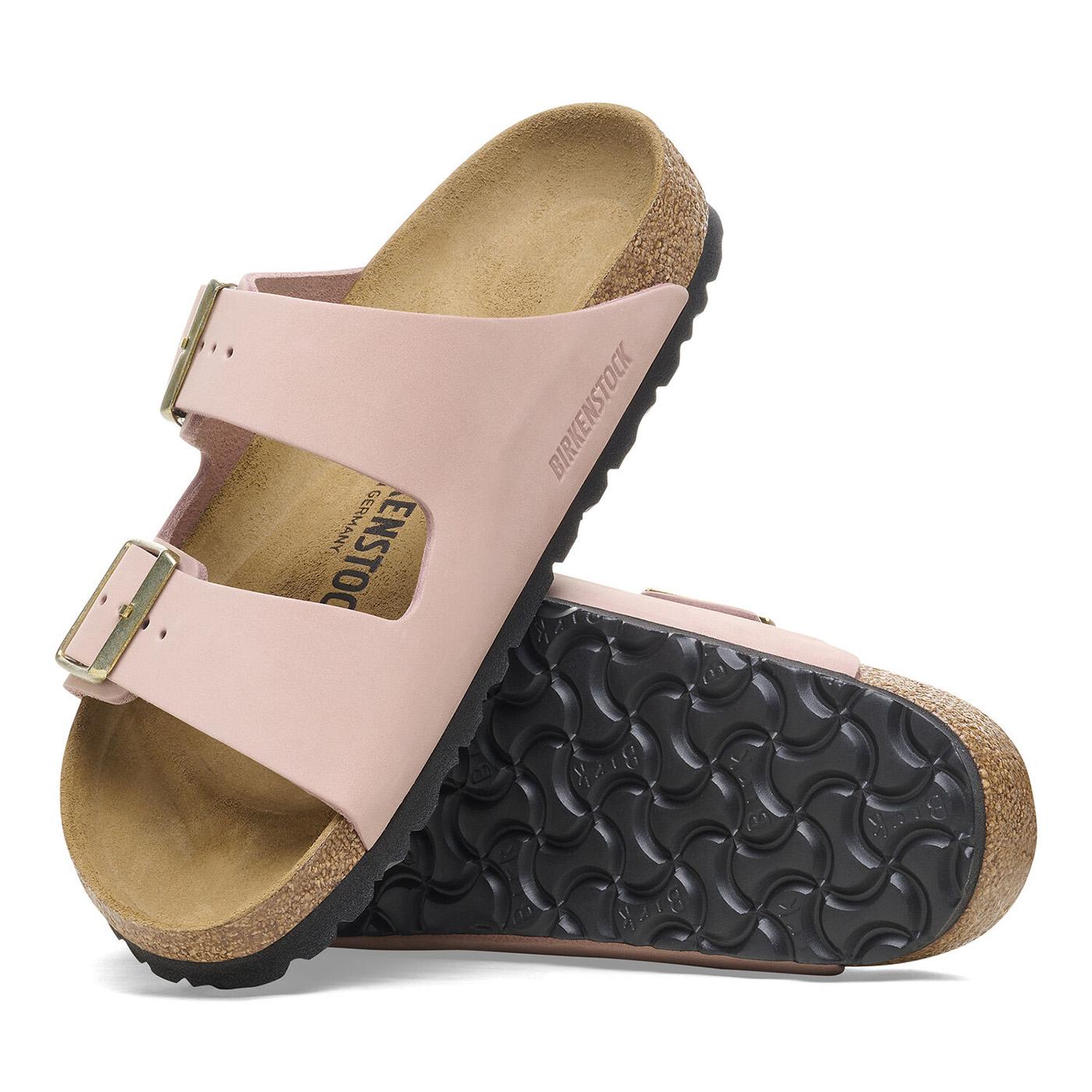 Arizona Bs Soft Pink Nubuck Leather Narrow Fit - Sandali Donna Rosa - Calzata Stretta 1026684  BIRKENSTOCK 