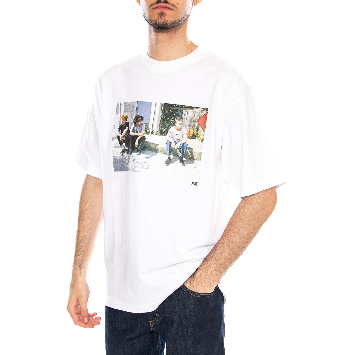 Skate Atiba Haze Curb Crew SS White - Maglietta Girocollo Uomo Bianca VN000QJP WHT1 VANS 