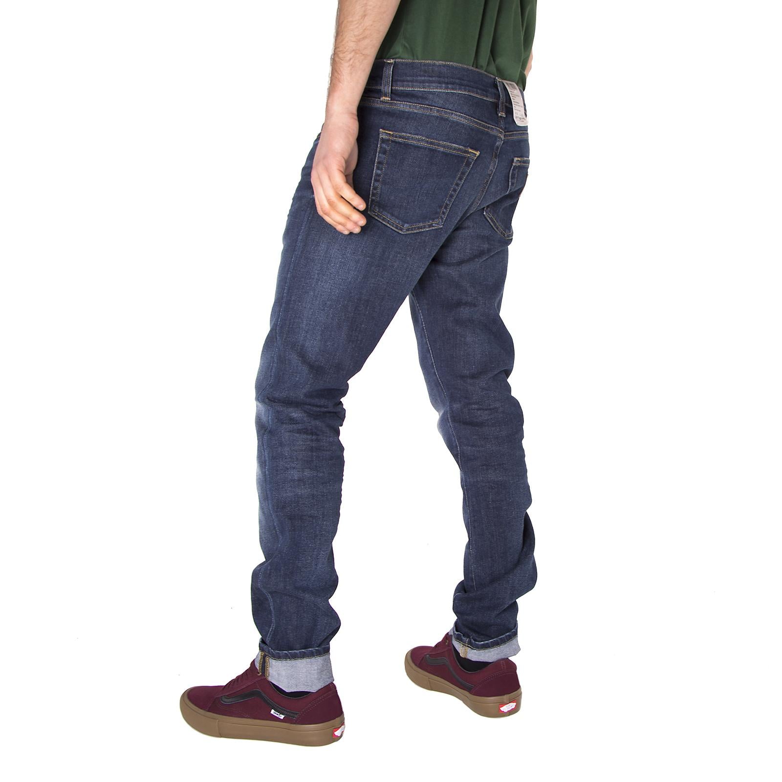 REBEL PANT 98/2% CO/EA SPICER BLUE STRETCH DNM, 11.75 OZ Blue natural dark wash I015331.01.ND.32  CARHARTT WIP 