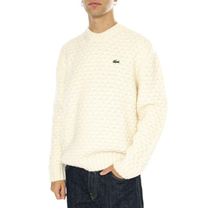 Pullover AH3223-XFJ White - Maglione Girocollo Uomo Bianco AH3223-XFJ  LACOSTE 
