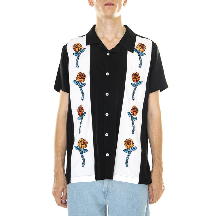 M' Ewtua Shirt Black XXL - Camicia Maniche Corte Uomo Nera / Multicolore SHT0057BLK  DOOMSDAY 