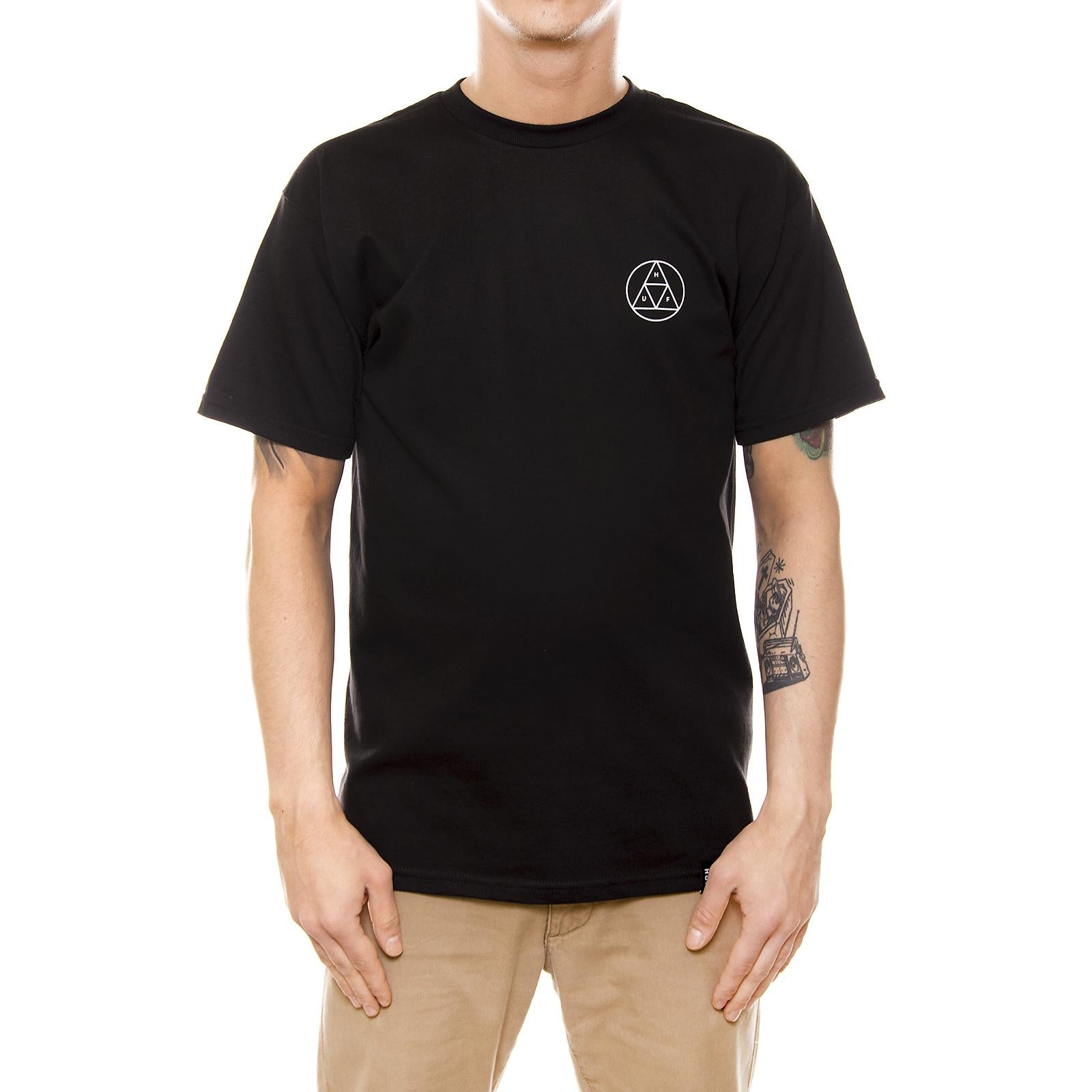 CIRCLE TRIPLE TRIANGLE S/S TEE TS00036-BLACK  HUF 