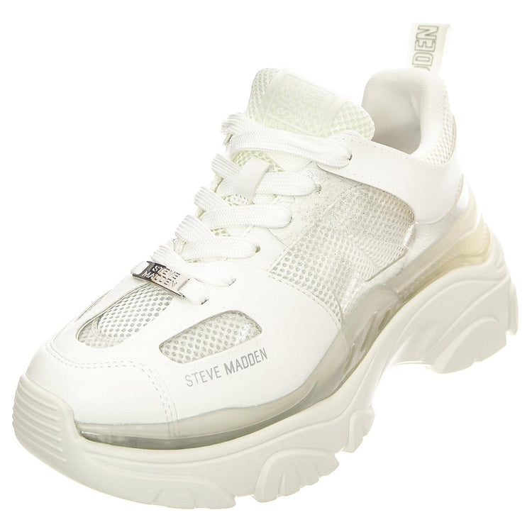 Vitalize White / Sil - Scarpe Stringate Profilo Basso Donna Bianche SMPVITALIZE-WHI  STEVE MADDEN 