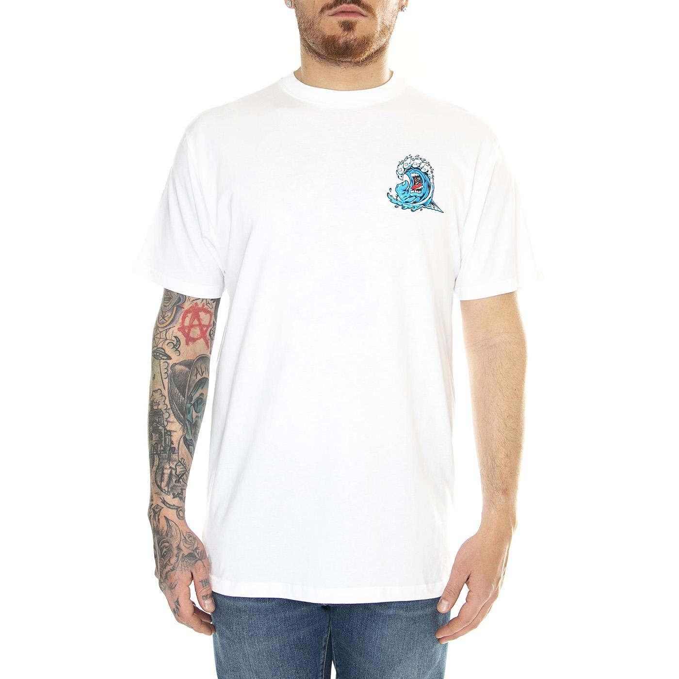 Screaming Wave White - Maglietta Girocollo Uomo Bianca SCA-TEE-10629  SANTA CRUZ 