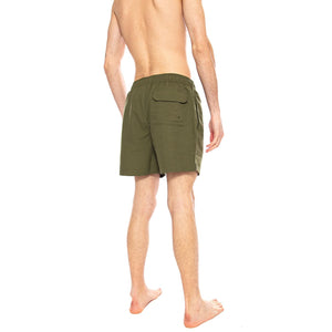 STAPLE LOGO 5 SWIM SHORTS Olive - Costume da bagno uomo verde oliva MSW0064 OL51 BARBOUR 