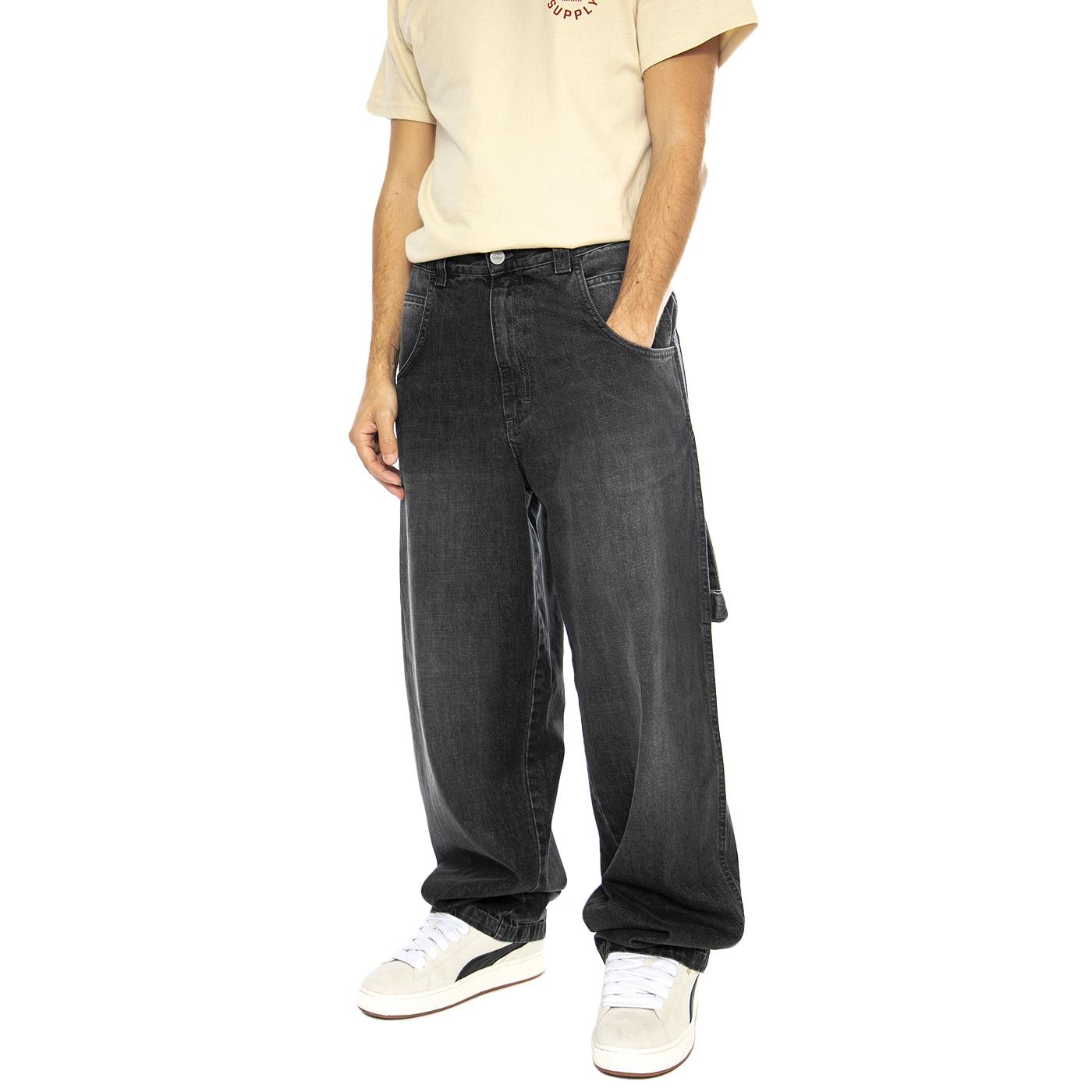 R-Bianco Alonato Used Dark Blue - Pantaloni Denim Jeans Uomo Blu DENIMBLUE-OUB  BLUESKIN 