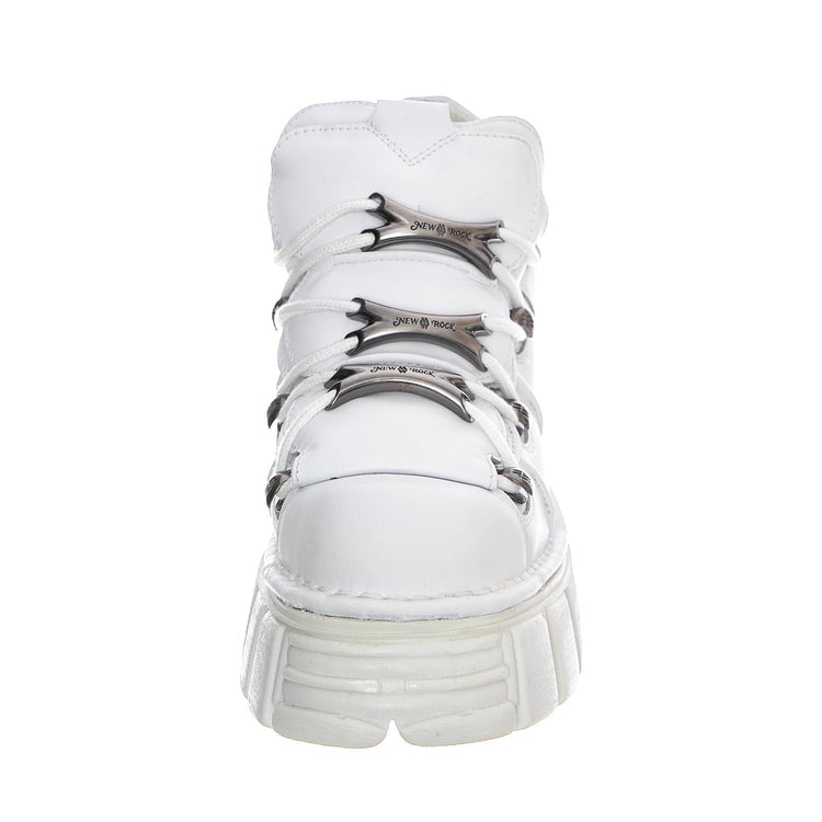 Napa 106-C65 Shoes - White - Scarpe Stringate Profilo Basso Donna Bianche NRSM-106-C65  NEW ROCK 