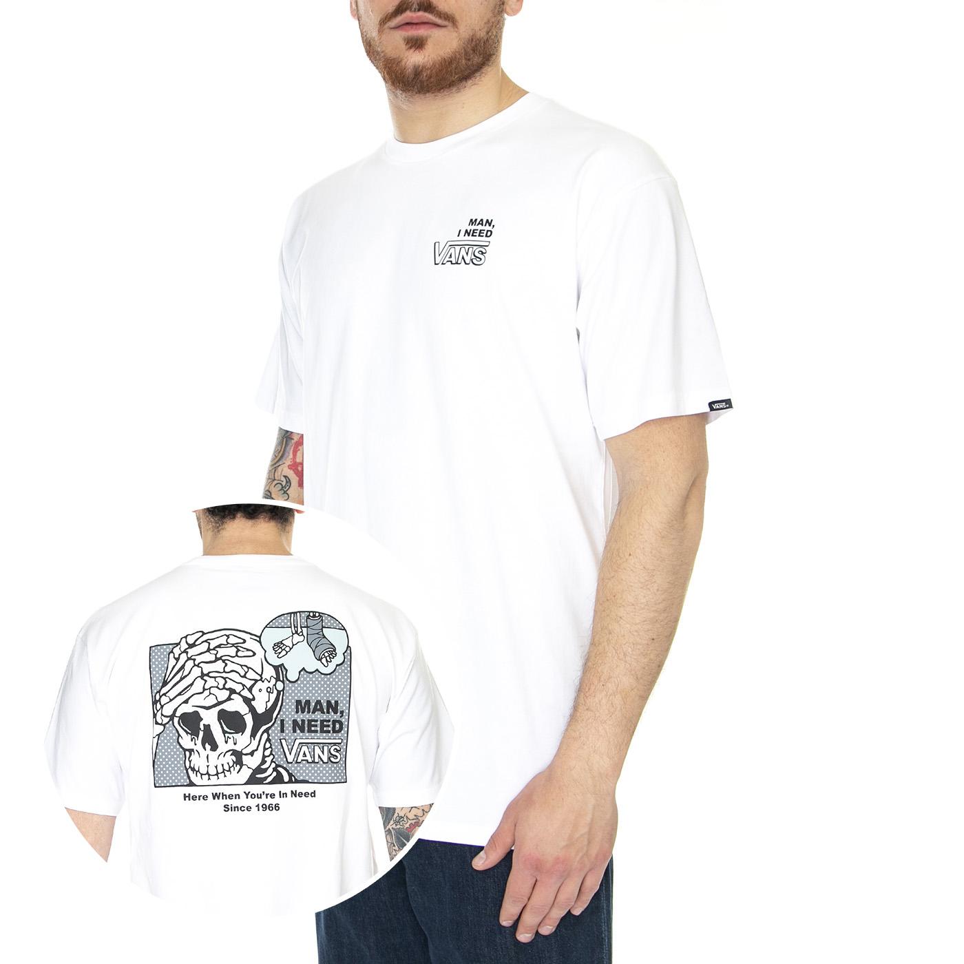 Cast S/S White - Maglietta Girocollo Uomo Bianca VN0007FRWHT1  VANS 