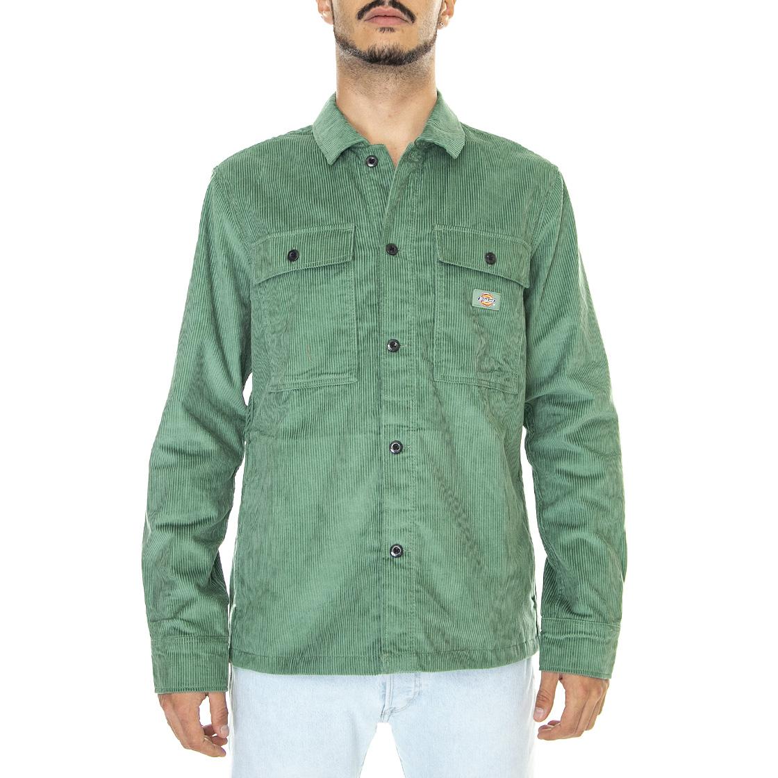 Higginson Shirt LS Dark Ivy - Camicia in Velluto Uomo Verde DK0A4XGQC971  DICKIES 