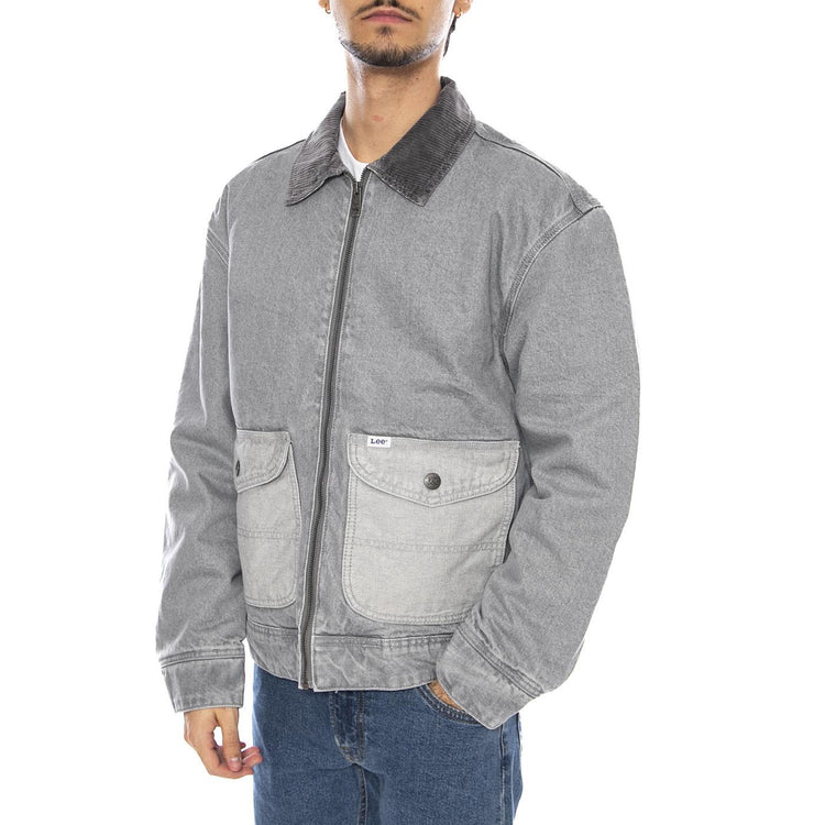 91U Utility Jacket Geminy Grey - Giacca Denim Jeans Uomo Grigia 112370527  LEE 