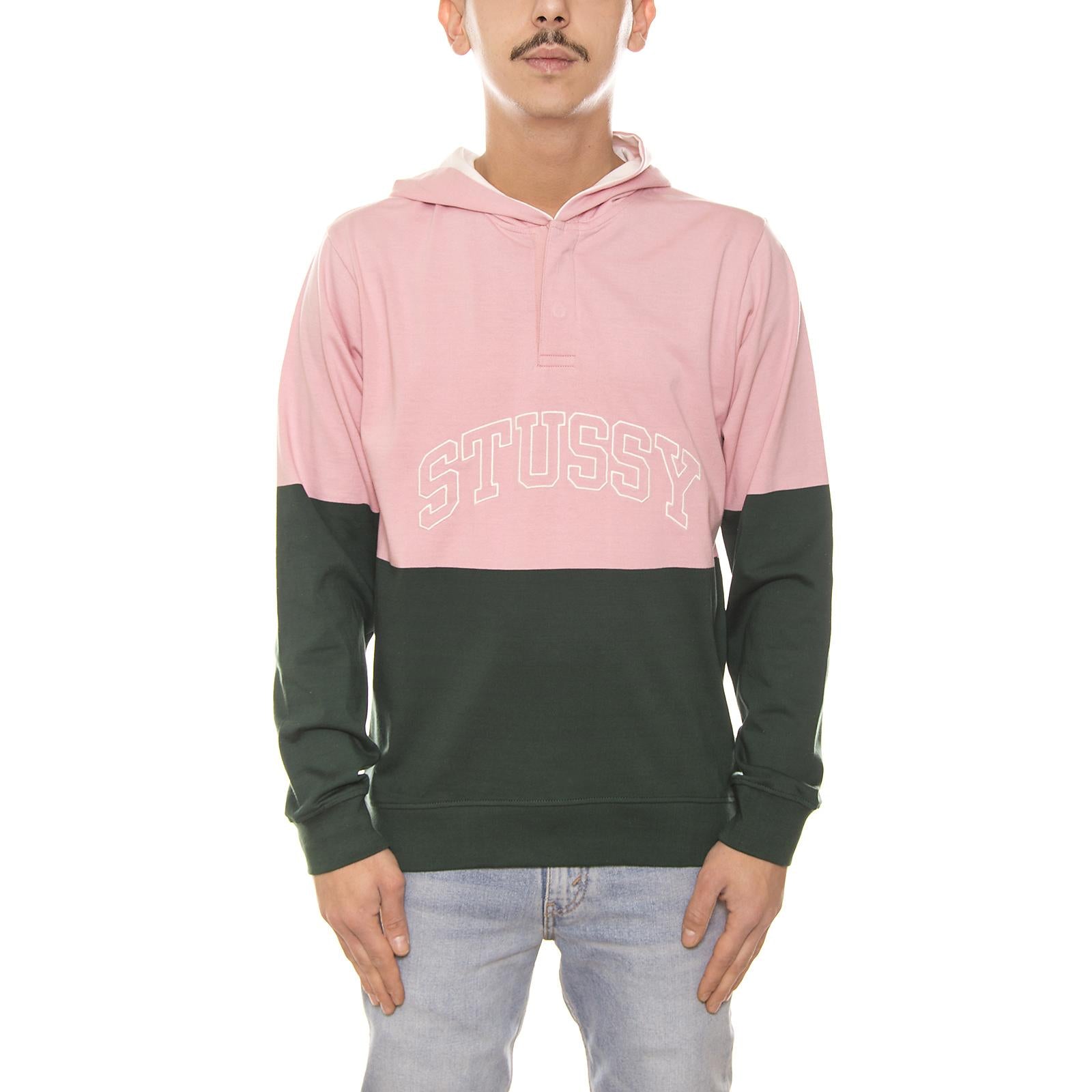 BLOCK HOODED JERSEY PINE 114964-PINE  STUSSY 