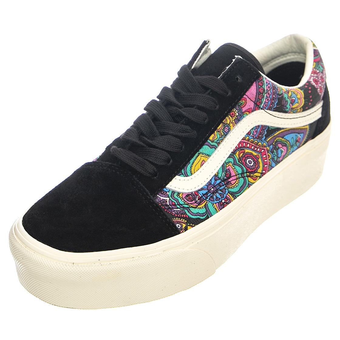 UA Old Skool Stackform Paisley Multi / Black - Scarpe Stringate Profilo Basso Donna Nere / Multi VN0A7Q5MBLK1  VANS 