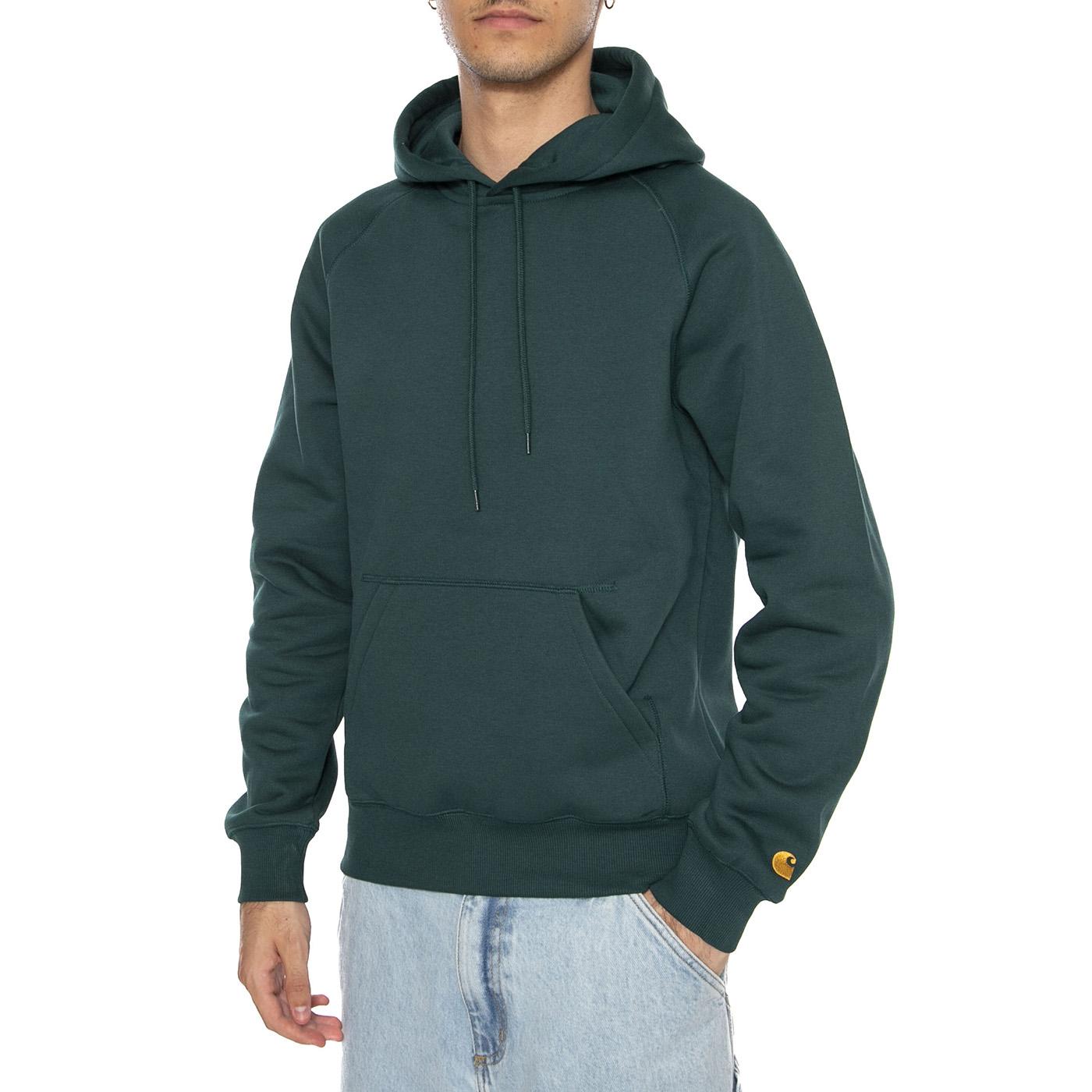 Hooded Chase Sweat Dark Fir / Gold - Felpa Uomo Verde I033661.30YXX  CARHARTT WIP 