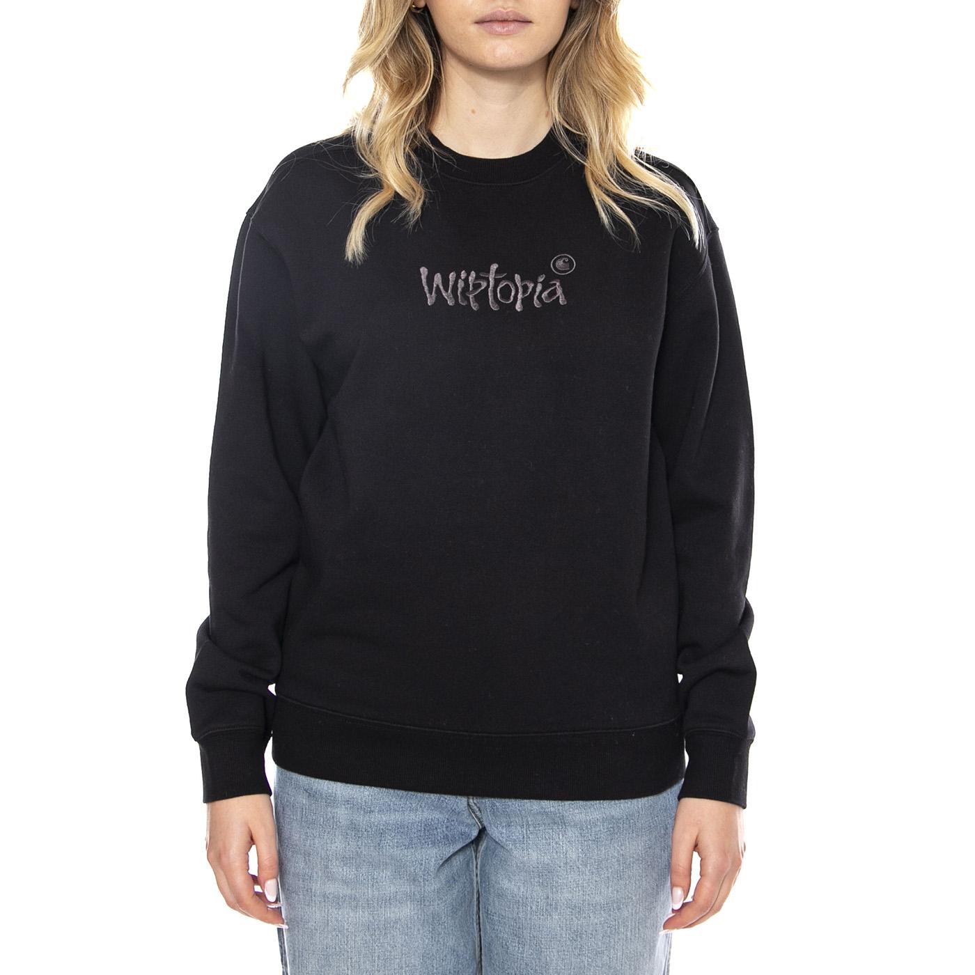 W Wiptopia Script Sweatshirt - Nera - Felpa Donna I035515_3F4_XX . CARHARTT WIP 