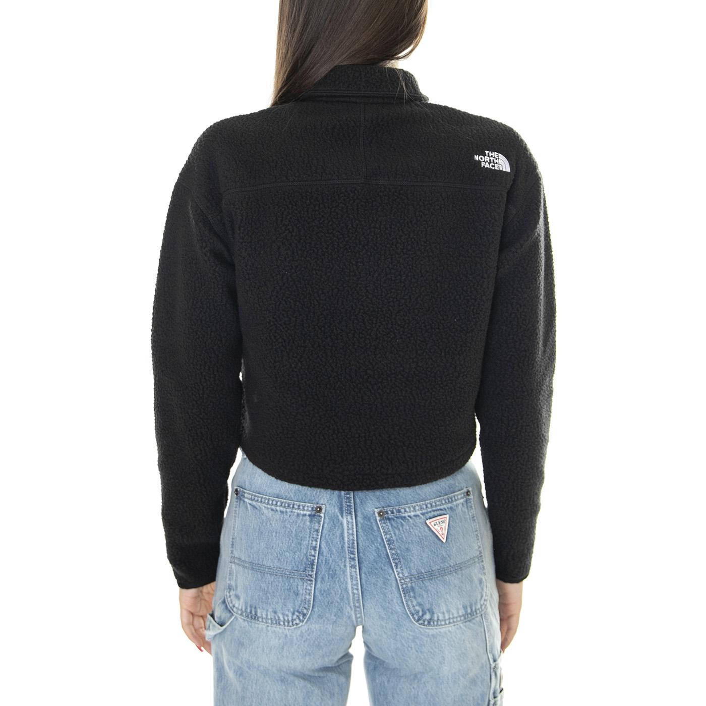 W Crop High Pile Fleece Tnf Black - Felpa Donna Nera NF0A5IIGJK31  THE NORTH FACE 