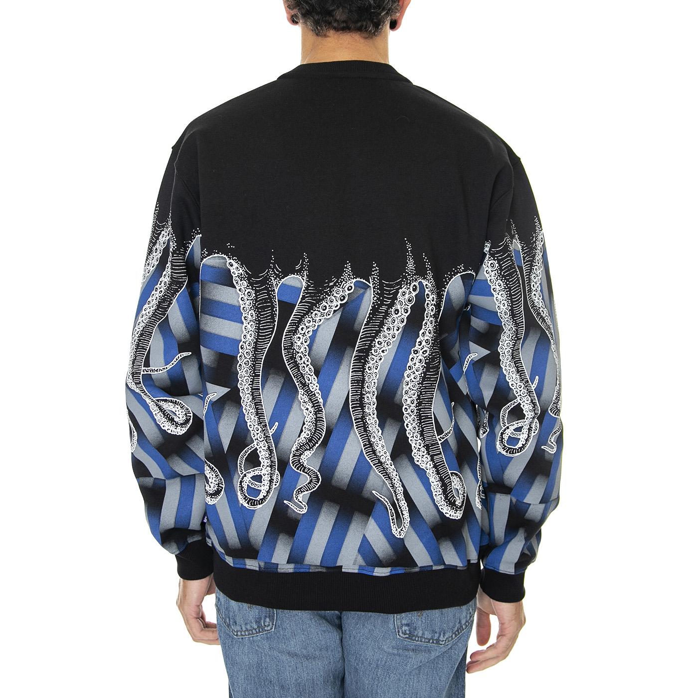 Dazzle Crewneck Black - Felpa Girocollo Uomo Nera 22WOSC11-BLACK  OCTOPUS 