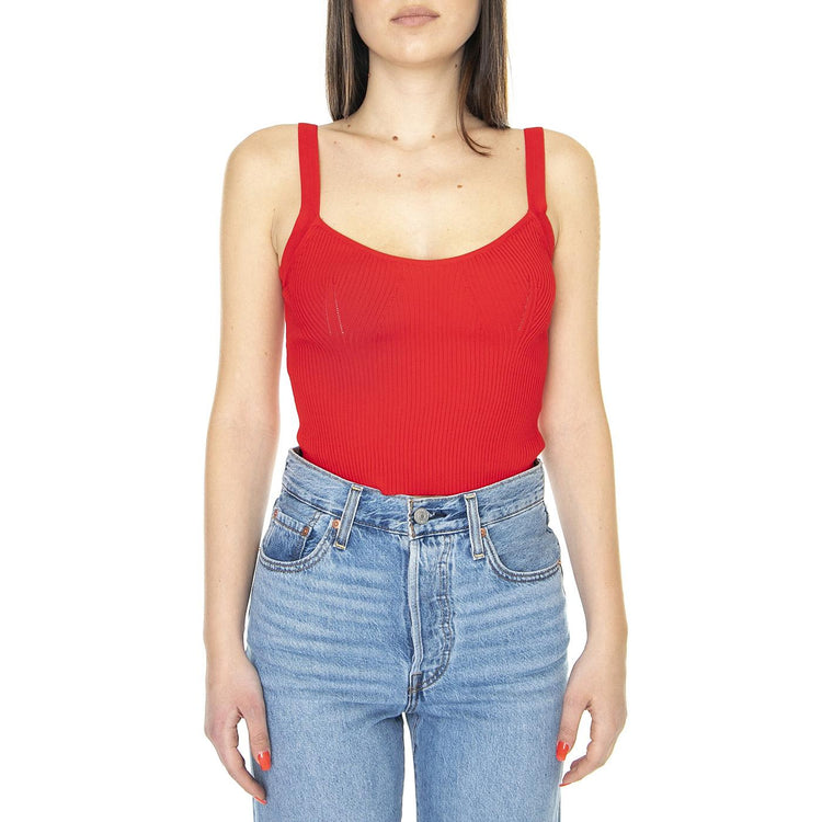 Top de Tirantes en Canalé Rojo - Canotta Donna Rossa 31W/10207  WILD PONY 