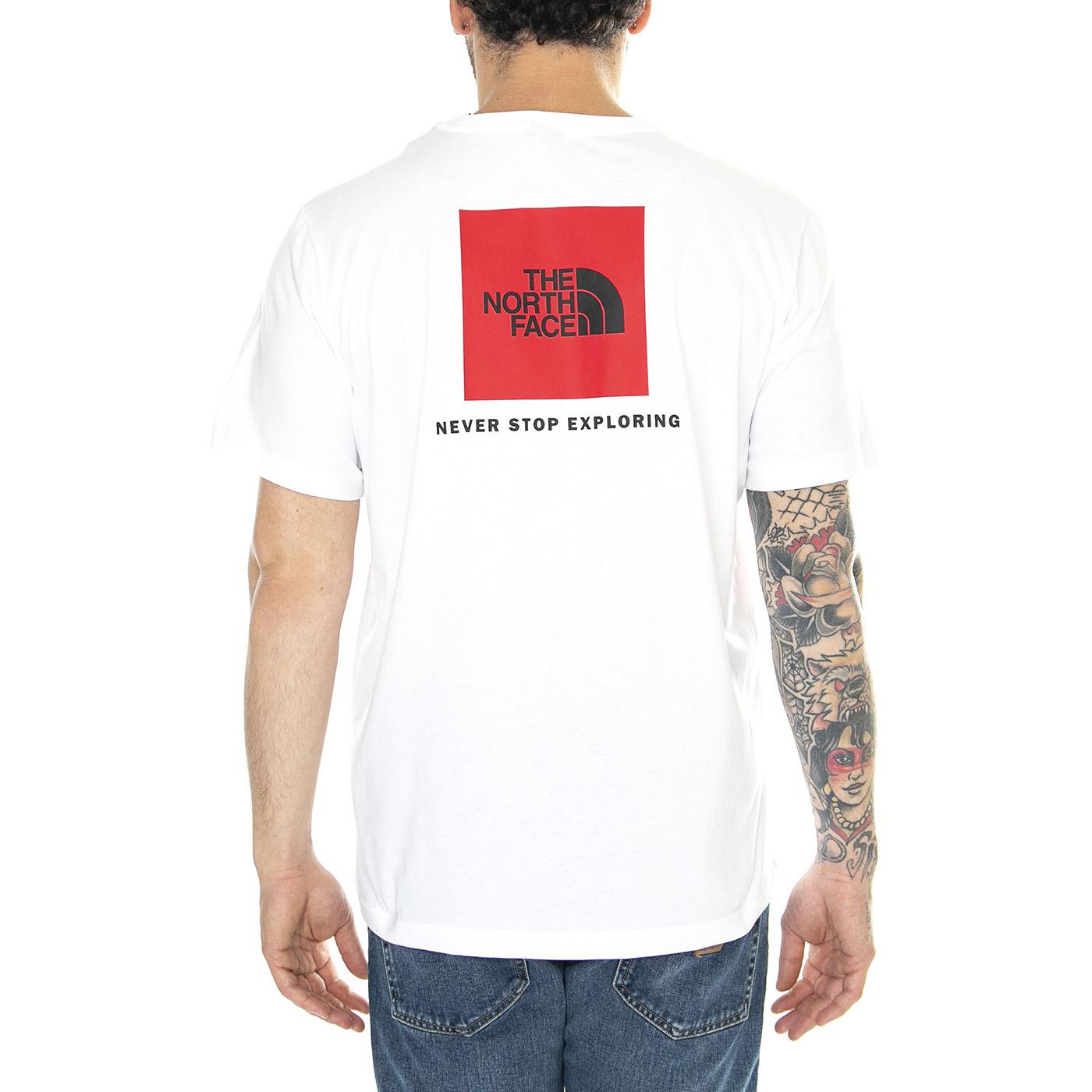 M S/S Redbox Tee Tnf White - Maglietta Girocollo Uomo Bianca NF0A87NPFN41  THE NORTH FACE 