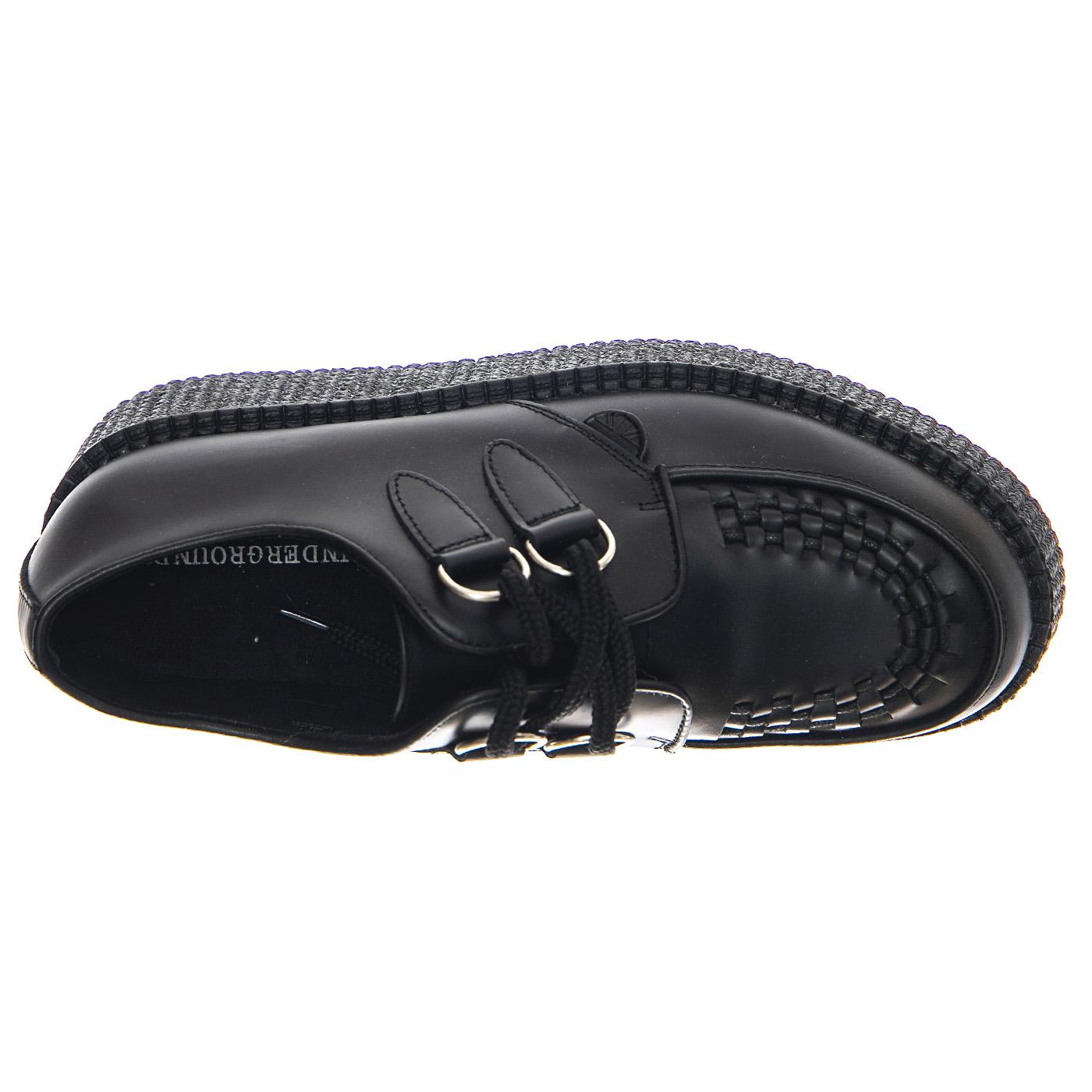 Wulfrun Shoes Black Leather - Scarpe Stringate Profilo Basso Uomo / Donna Nere UDSUM-C010X-BKL  UNDERGROUND 