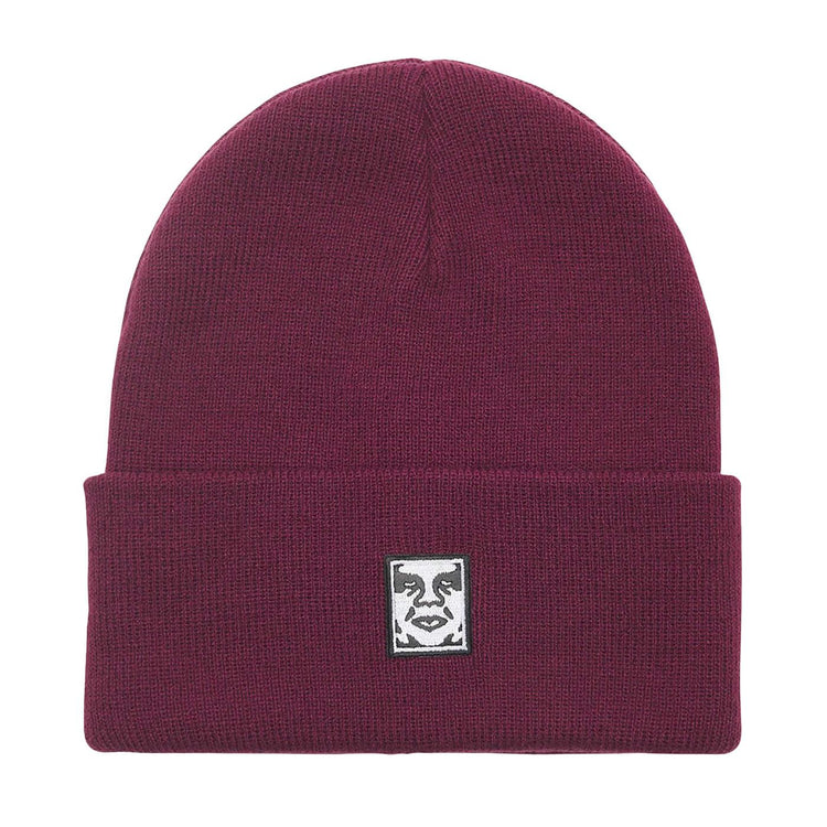 Icon Patch Cuff Beanie Beetroot - Cappellino in Maglia Viola 100030198 BET OBEY 
