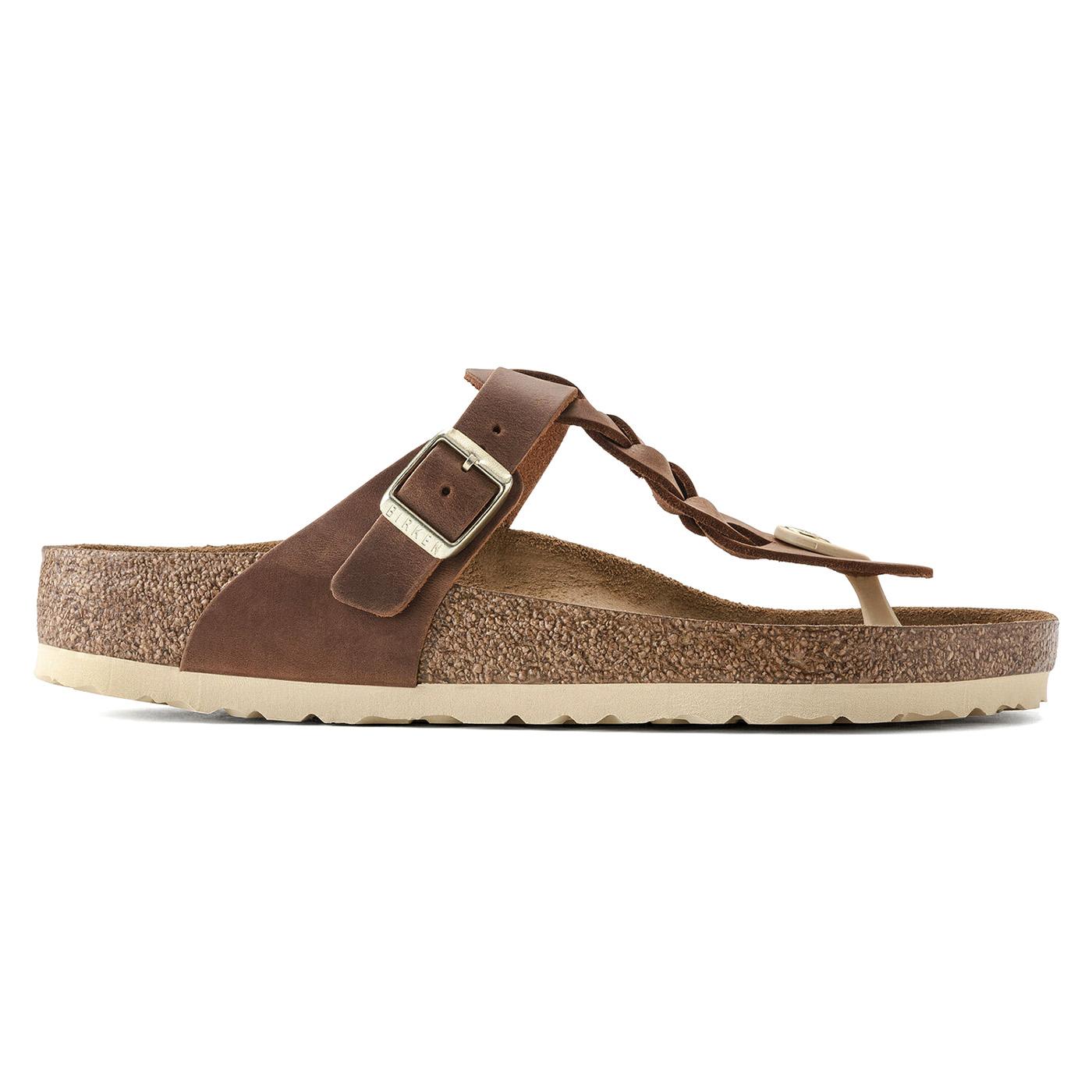 Gizeh Braided Cognac Oiled Leather - Sandali Donna Marroni 1021355  BIRKENSTOCK 