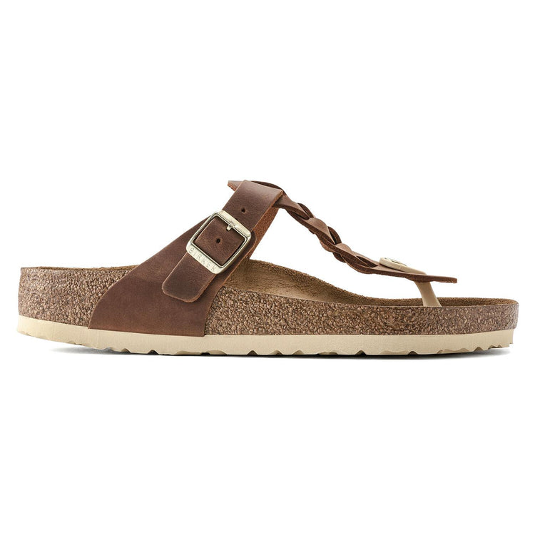 Gizeh Braided Cognac Oiled Leather - Sandali Donna Marroni 1021355  BIRKENSTOCK 