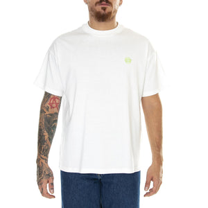 Logo Embroidery Tee White - Maglietta Girocollo Uomo Bianca Logo Embroidery Tee White  FUNKY 