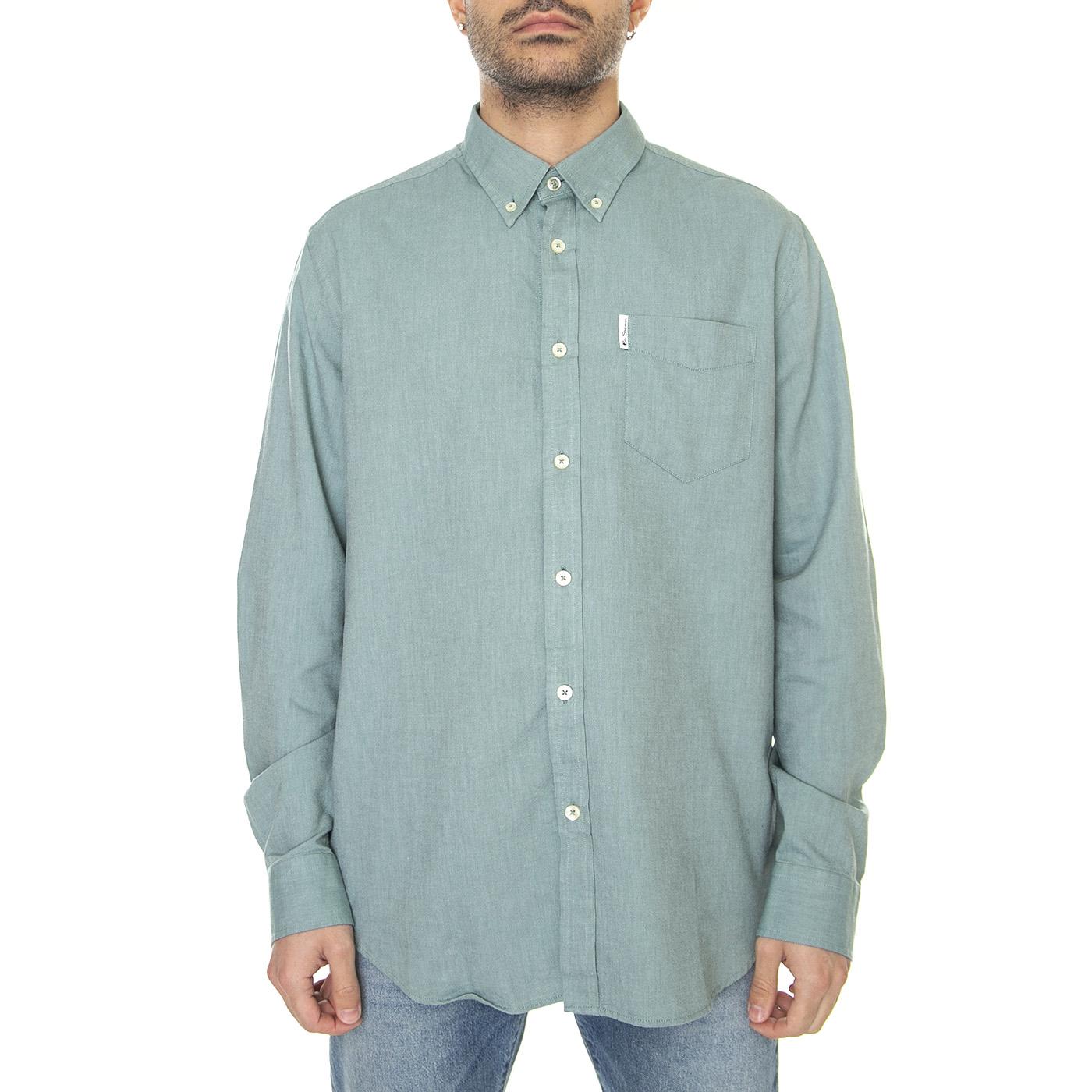 Signature Gots Organic Oxford Jade - Camicia Uomo Verde 65094-657  BEN SHERMAN 