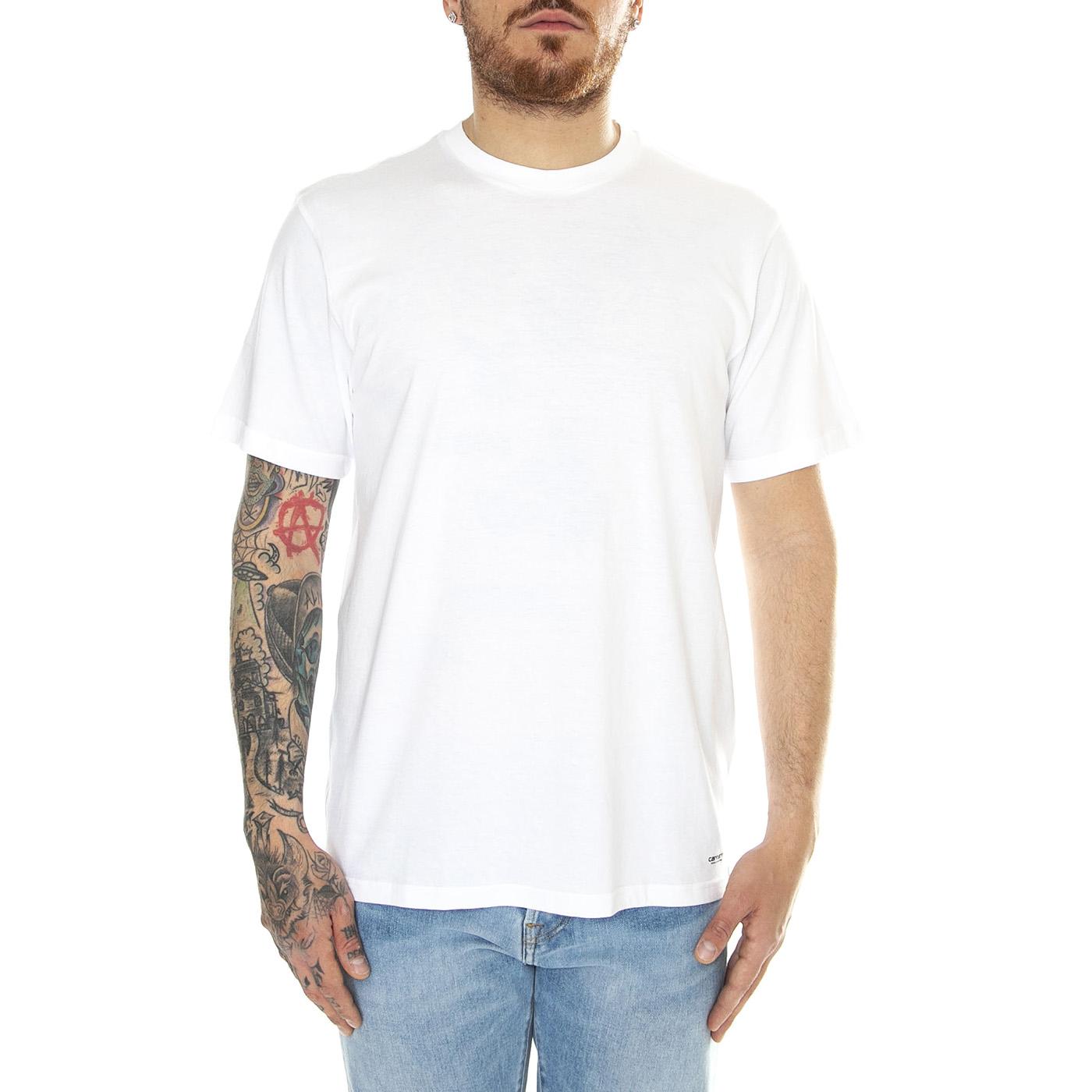 STANDARD CREW NECK T-SHIRT 2 PACK WHITE + WHITE - Maglietta Girocollo Uomo Bianca I029370 931XX CARHARTT WIP 