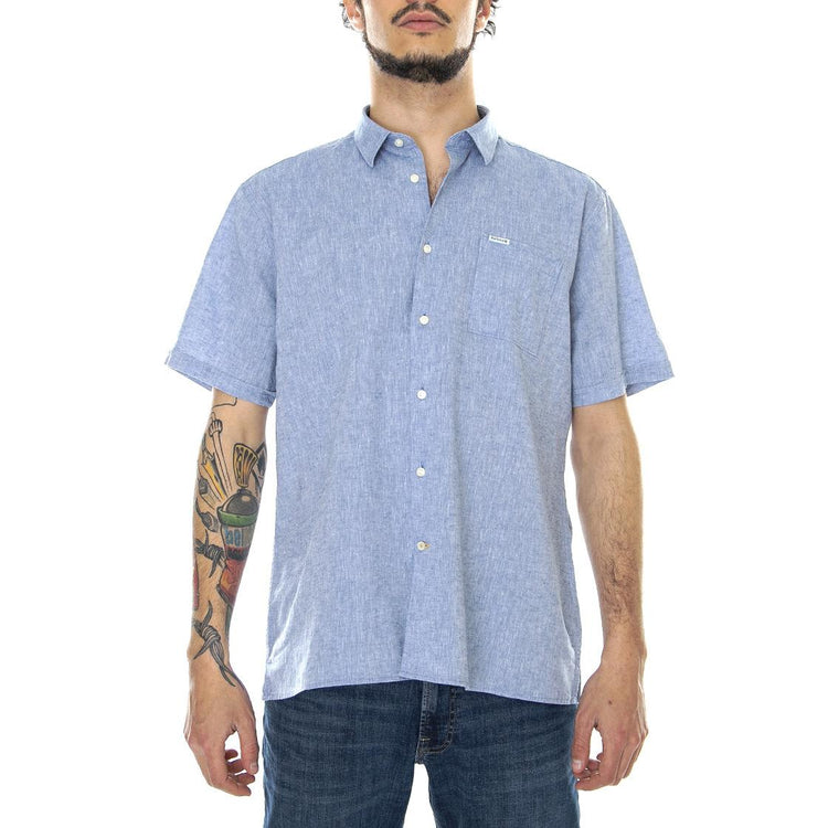 Nelson - Camicia Maniche Corte Uomo Blu MSH5093-BL33-SS22  BARBOUR 