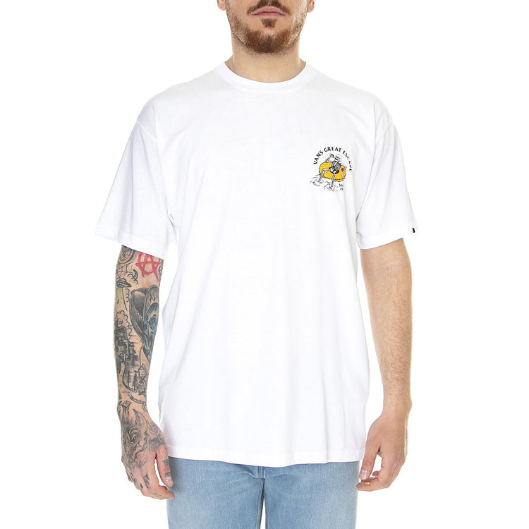 Permanent Vacation SS Tee White - Maglietta Girocollo Uomo Bianca VN0006CFWHT1  VANS 