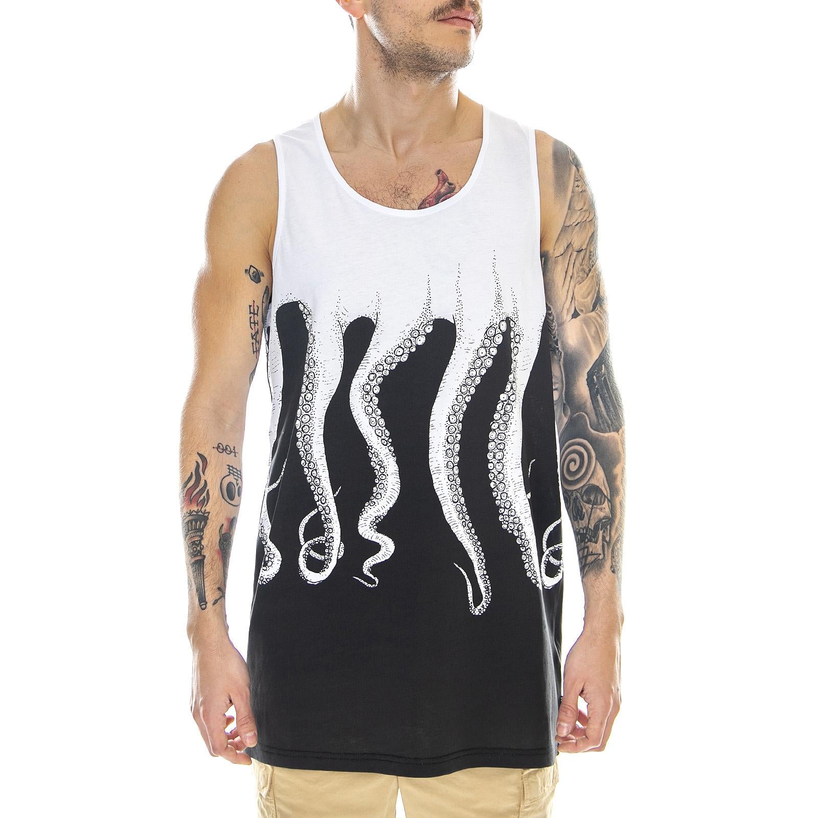 Original Tanktop - Black / White - Canotta Uomo Nera / Bianca 18SOTT01-BLACK-WHITE  OCTOPUS 