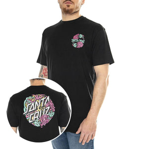 Dressen Rose Crew Two Black - Maglietta Girocollo Uomo Nera SCA-TEE-10713  SANTA CRUZ 
