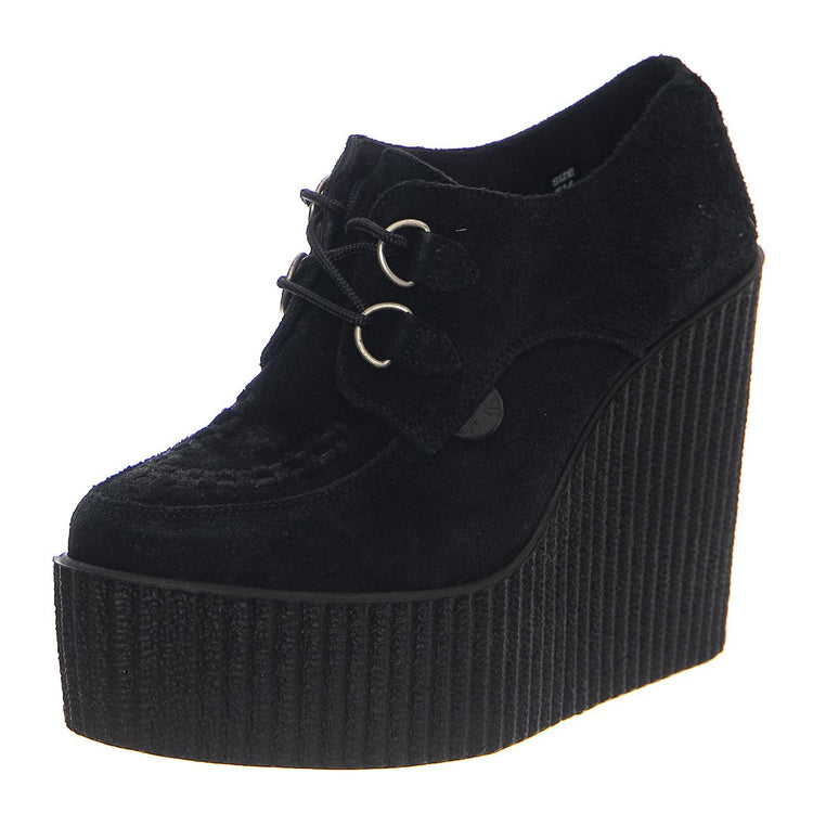 Wedge Wulfurn Black Suede - Scarpe Stringate Profilo Alto Donna Nere 11867  UNDERGROUND 