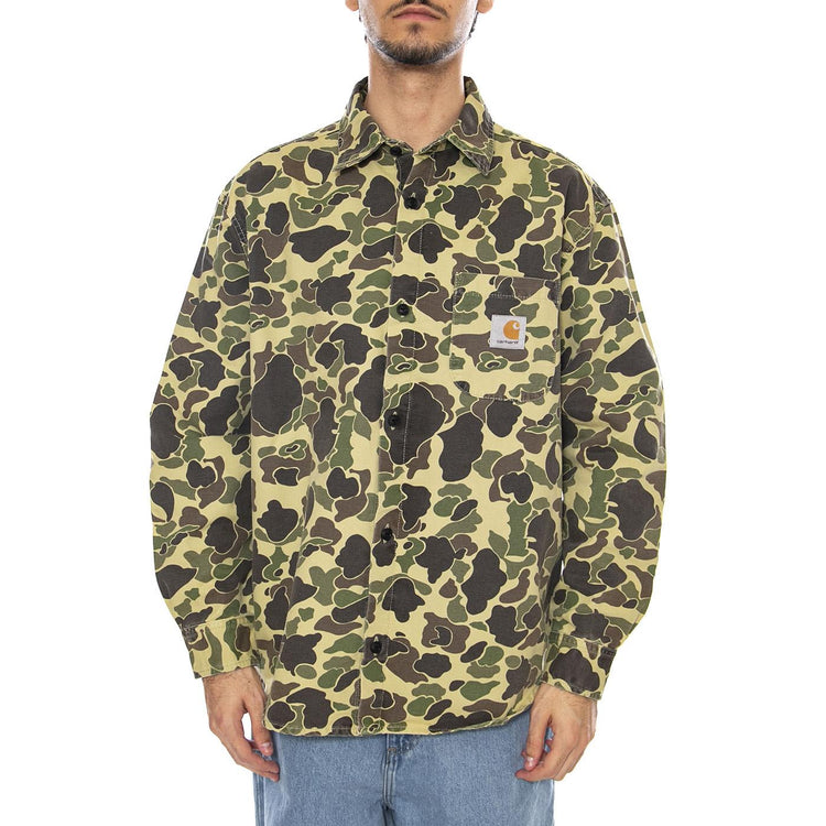 L/S Duck Shirt Camo Duck, Green - Camicia Uomo Multicolore I033769.2EQ06  CARHARTT WIP 