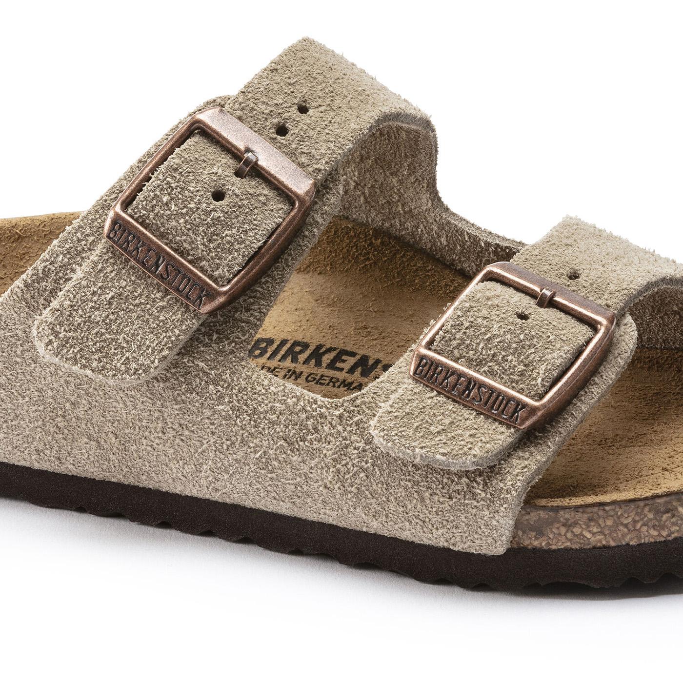 Arizona Kids Taupe Suede Leather - Sandali Bambino Marroni 1021704  BIRKENSTOCK 