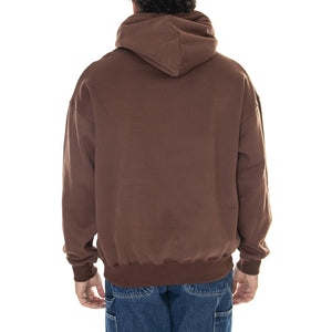 Logo Embroidery Hoodie Brown - Felpa con Cappuccio Uomo Marrone Logo Embroidery Hoodie Brown  FUNKY 