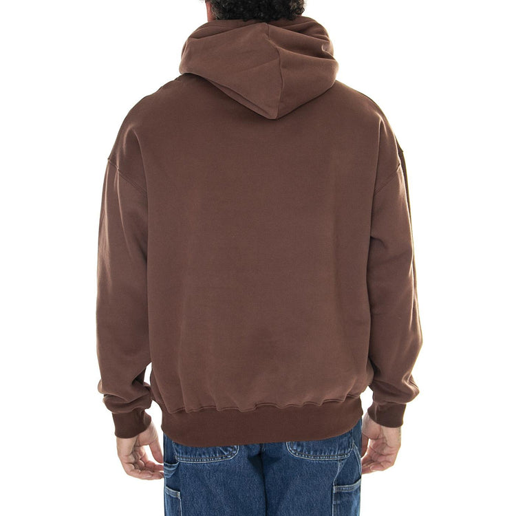 Logo Embroidery Hoodie Brown - Felpa con Cappuccio Uomo Marrone Logo Embroidery Hoodie Brown  FUNKY 