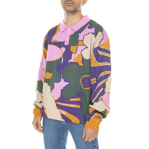 Puma x P.A.M. Knitted Longsleeve Polo Orange - Maglione Uomo Multicolore 536004-66  PUMA 