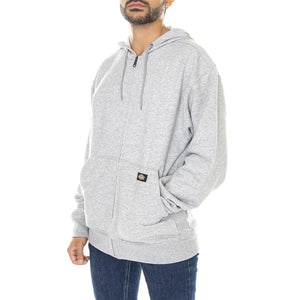 Full Zip Fleece Hoody Heather Grey - Felpa con Cappuccio e Zip Uomo Grigia DK0A4XTOHG01  DICKIES 