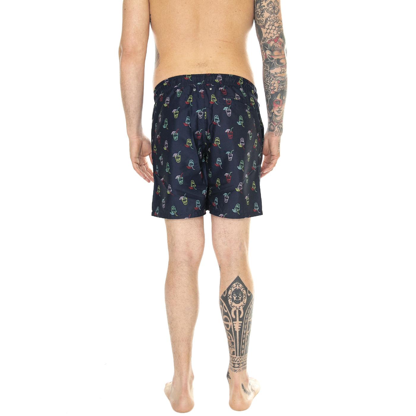 Lemonade Long Swimshorts 6500 - Costume da Bagno Uomo Blu LND123-6500-6500  HAPPY SOCKS 