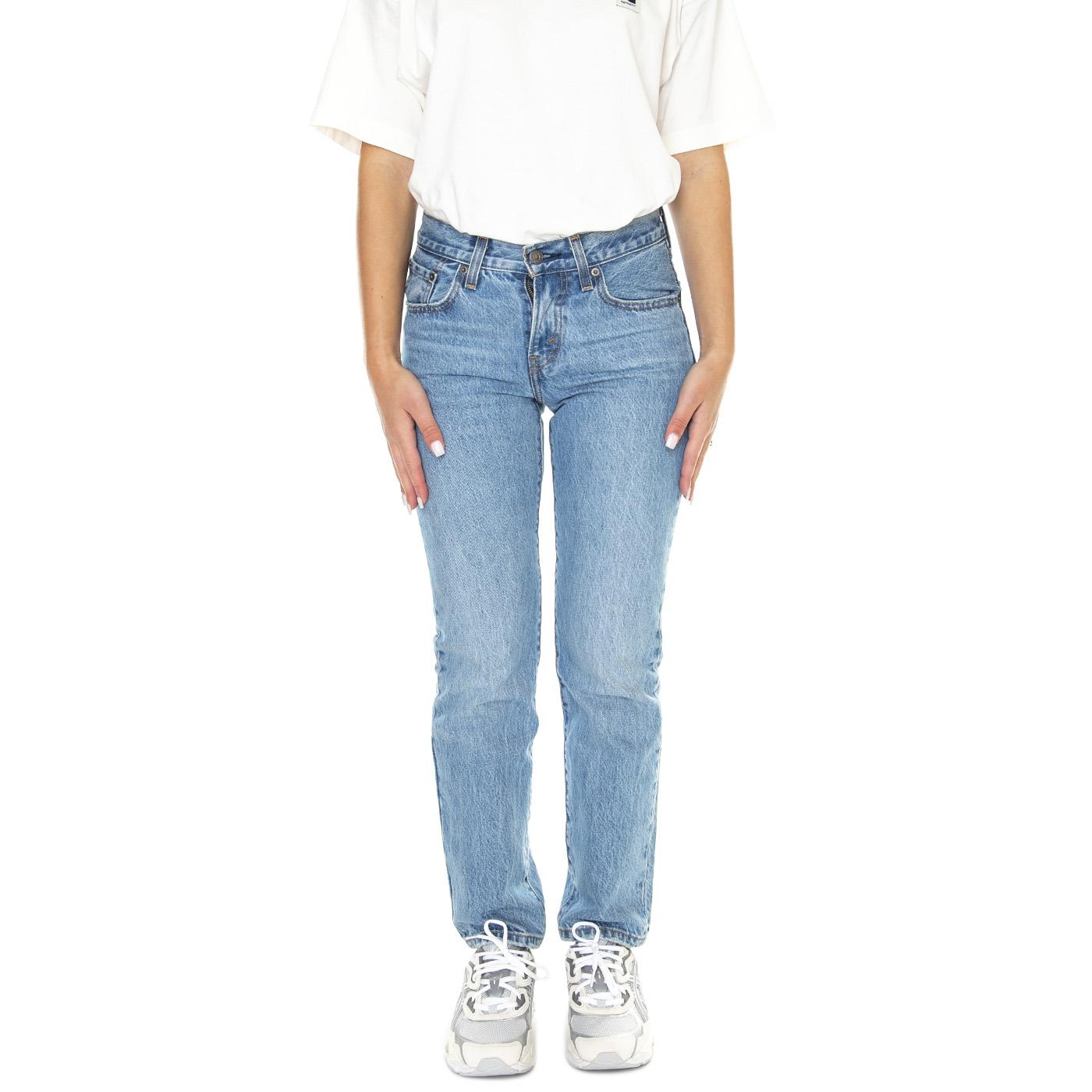 Middy Straight Good Grades Med Indigo Worn In - Pantaloni Denim Jeans Donna Blu A4690-0002  LEVIS 
