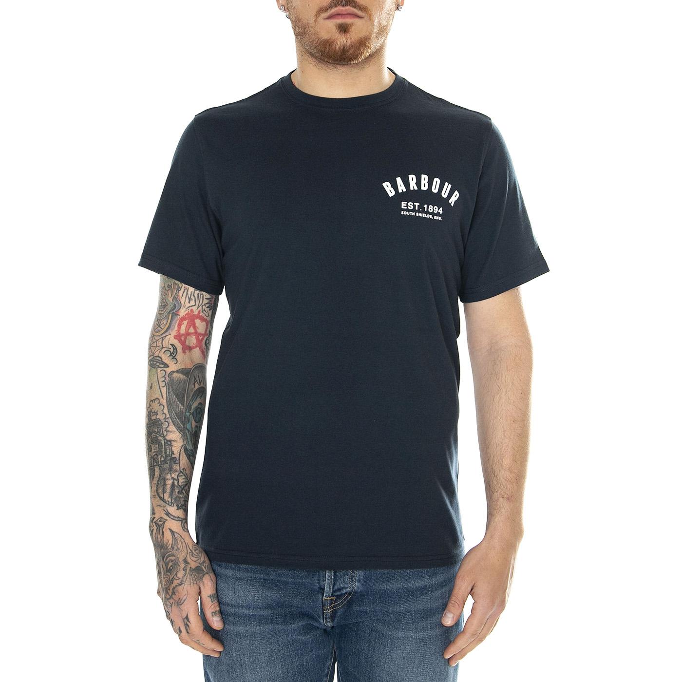 Preppy Tee New Navy - Maglietta Girocollo Uomo Blu SS24-MTS0502-NY31  BARBOUR 